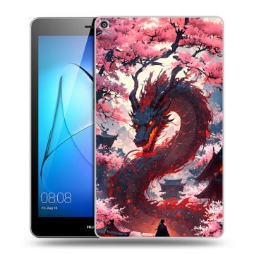 Силиконовый чехол на Huawei MediaPad T3 8 с принтом Дракон Японский
