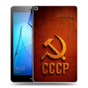 Силиконовый чехол на Huawei MediaPad T3 8 с принтом Флаг Герб СССР