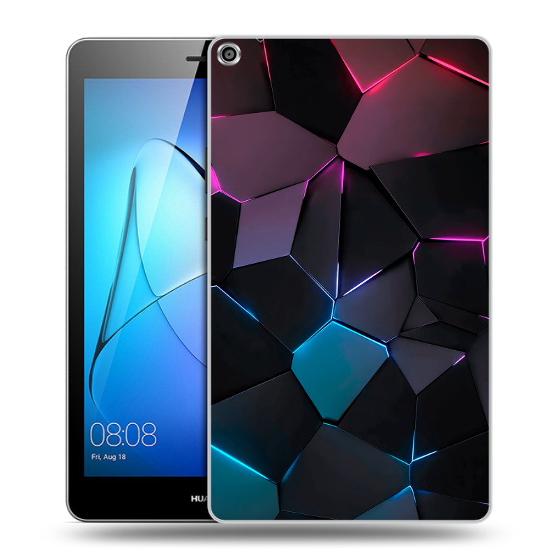 Силиконовый чехол на Huawei MediaPad T3 8 с принтом Геометрия неона Силиконовый чехол на Huawei MediaPad T3 8 с принтом Геометрия неона