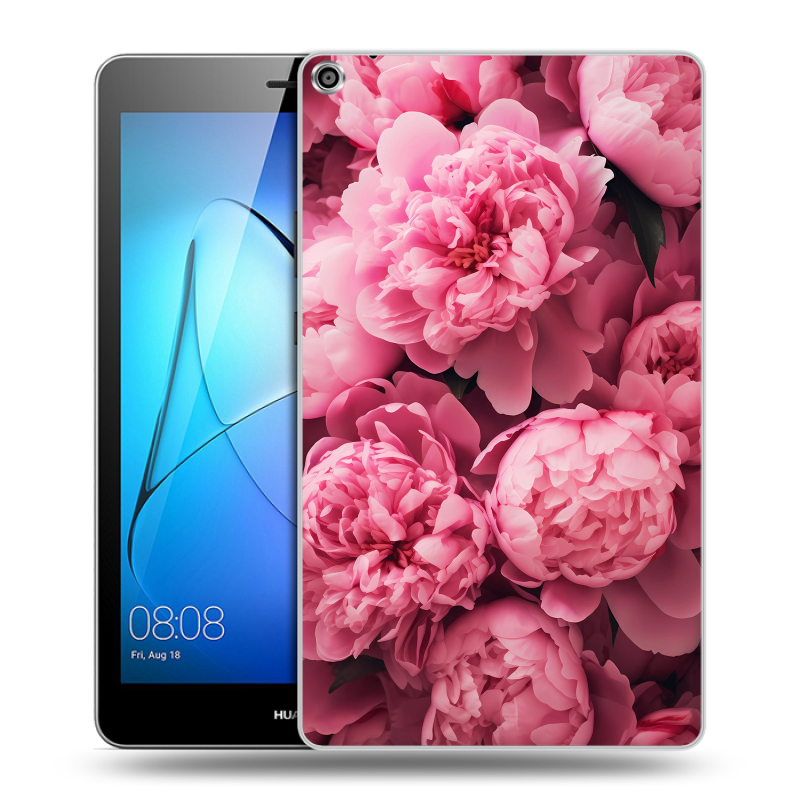 Силиконовый чехол на Huawei MediaPad T3 8 с принтом цветы пионы Силиконовый чехол на Huawei MediaPad T3 8 с принтом цветы пионы