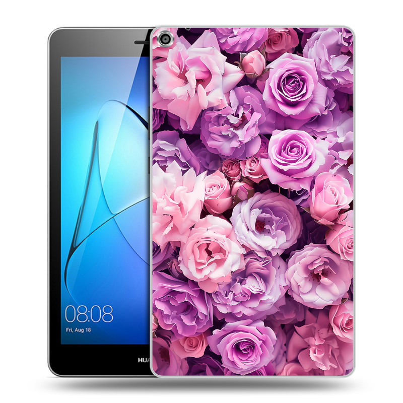 Силиконовый чехол на Huawei MediaPad T3 8 с принтом лавандовые розы Силиконовый чехол на Huawei MediaPad T3 8 с принтом лавандовые розы