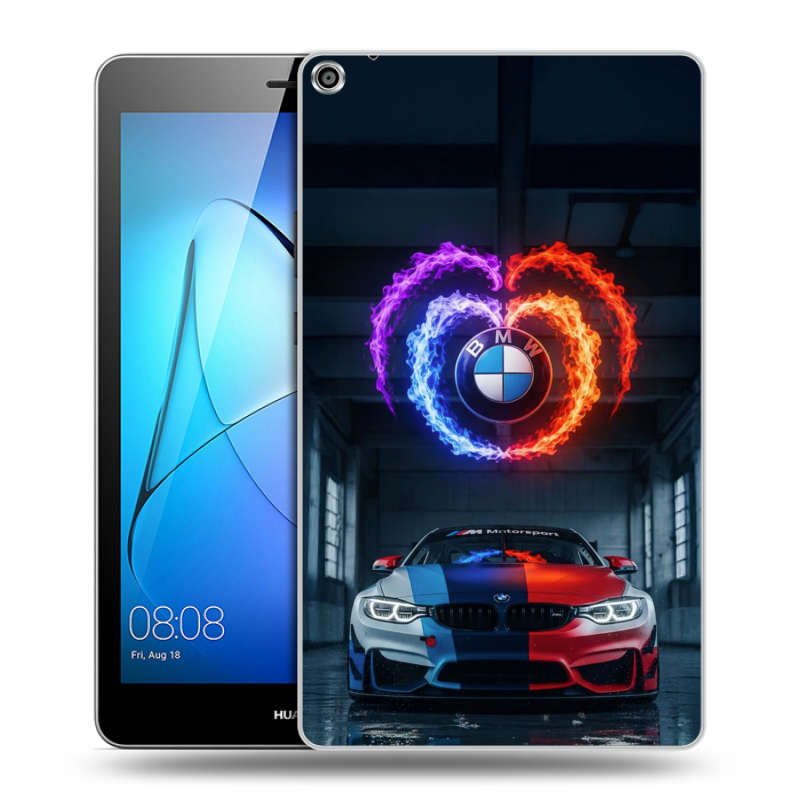 Силиконовый чехол на Huawei MediaPad T3 8 с принтом BMW БМВ Силиконовый чехол на Huawei MediaPad T3 8 с принтом BMW БМВ