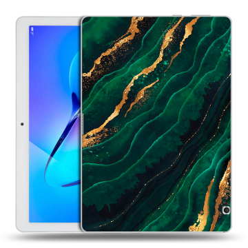Силиконовый чехол на планшета Huawei MediaPad T3 10 с принтом Мрамор зеленое золото Силиконовый чехол на планшета Huawei MediaPad T3 10 с принтом Мрамор зеленое золото