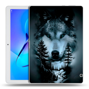 Силиконовый чехол на планшета Huawei MediaPad T3 10 с принтом Лесной волк Силиконовый чехол на планшета Huawei MediaPad T3 10 с принтом Лесной волк