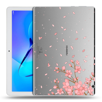 Силиконовый чехол на Huawei MediaPad T3 10 с принтом Ветка сакуры Силиконовый чехол на Huawei MediaPad T3 10 с принтом Ветка сакуры