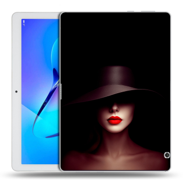 Силиконовый чехол на Huawei MediaPad T3 10 с принтом Девушка в шляпе Силиконовый чехол на Huawei MediaPad T3 10 с принтом Девушка в шляпе