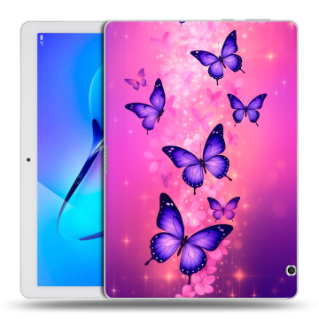 Силиконовый чехол на Huawei MediaPad T3 10 с принтом Бабочки Силиконовый чехол на Huawei MediaPad T3 10 с принтом Бабочки