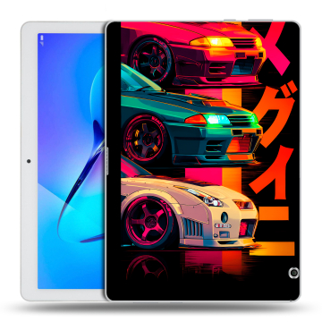 Силиконовый чехол на Huawei MediaPad T3 10 с принтом Гоночные машины Силиконовый чехол на Huawei MediaPad T3 10 с принтом Гоночные машины