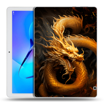 Силиконовый чехол на Huawei MediaPad T3 10 с принтом Золотой дракон