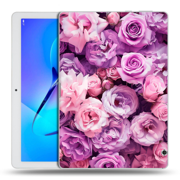 Силиконовый чехол на Huawei MediaPad T3 10 с принтом лавандовые розы