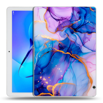 Силиконовый чехол на Huawei MediaPad T3 10 с принтом синий мрамор Силиконовый чехол на Huawei MediaPad T3 10 с принтом синий мрамор