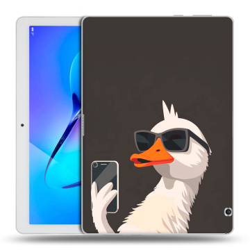 Силиконовый чехол на Huawei MediaPad T3 10 с принтом утка в очках Силиконовый чехол на Huawei MediaPad T3 10 с принтом утка в очках
