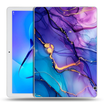 Силиконовый чехол на Huawei MediaPad T3 10 с принтом синий мрамор Силиконовый чехол на Huawei MediaPad T3 10 с принтом синий мрамор