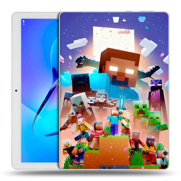 Силиконовый чехол на Huawei MediaPad T3 10 с принтом Майнкрафт Minecraft