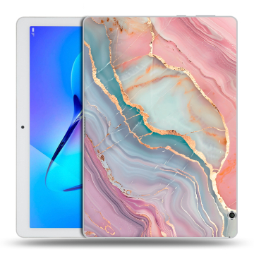 Силиконовый чехол на Huawei MediaPad T3 10 с принтом розовый мрамор Силиконовый чехол на Huawei MediaPad T3 10 с принтом розовый мрамор