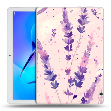 Силиконовый чехол на Huawei MediaPad T3 10 с принтом цветы лаванда Силиконовый чехол на Huawei MediaPad T3 10 с принтом цветы лаванда