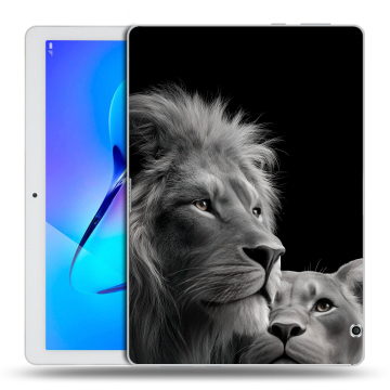 Силиконовый чехол на Huawei MediaPad T3 10 с принтом Лев кошки