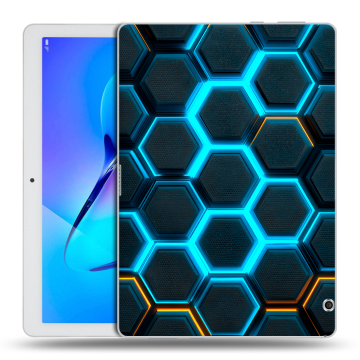 Силиконовый чехол на Huawei MediaPad T3 10 с принтом Неоновые соты