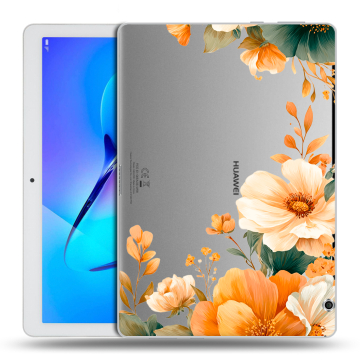 Силиконовый чехол на Huawei MediaPad T3 10 с принтом Цветы принт