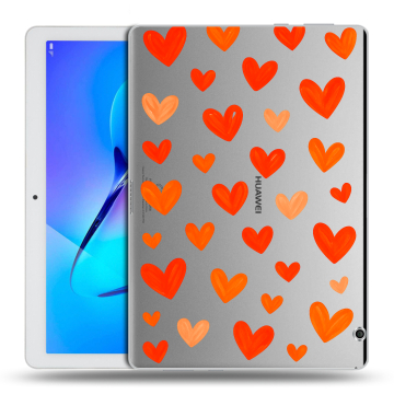 Силиконовый чехол на Huawei MediaPad T3 10 с принтом Сердечки