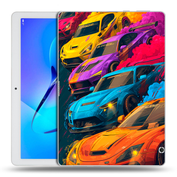 Силиконовый чехол на Huawei MediaPad T3 10 с принтом Тачки