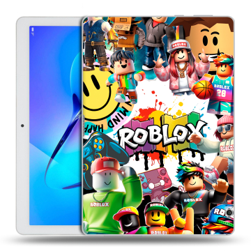 Силиконовый чехол на Huawei MediaPad T3 10 с принтом Roblox Роблокс