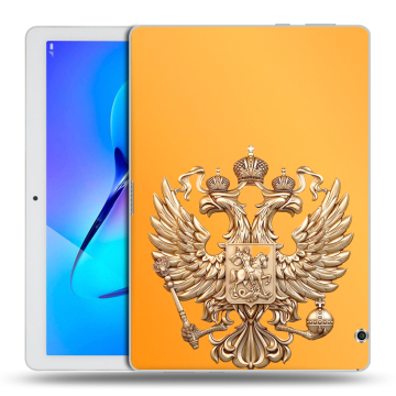 Силиконовый чехол на Huawei MediaPad T3 10 с принтом Герб Флаг России