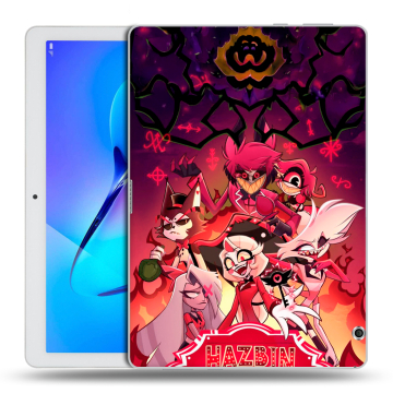 Силиконовый чехол на Huawei MediaPad T3 10 с принтом Hazbin Hotel Отель Хазбин Силиконовый чехол на Huawei MediaPad T3 10 с принтом Hazbin Hotel Отель Хазбин