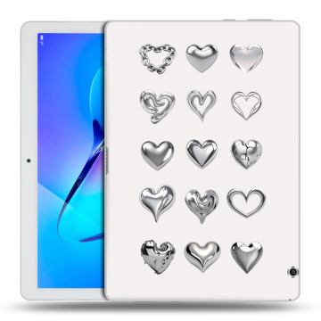 Силиконовый чехол на Huawei MediaPad T3 10 с принтом Y2K сердечки Силиконовый чехол на Huawei MediaPad T3 10 с принтом Y2K сердечки