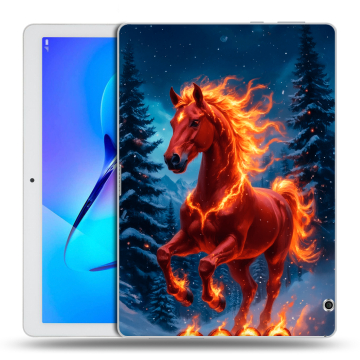 Силиконовый чехол на Huawei MediaPad T3 10 с принтом Новый год коня