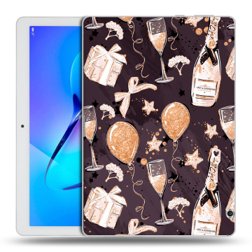 Силиконовый чехол на Huawei MediaPad T3 10 с принтом Новый год