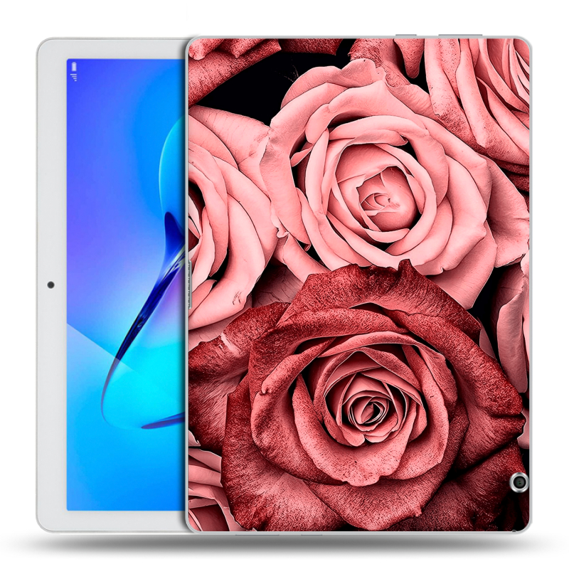 Силиконовый чехол на Huawei MediaPad T3 10 с принтом Цветы розы Силиконовый чехол на Huawei MediaPad T3 10 с принтом Цветы розы