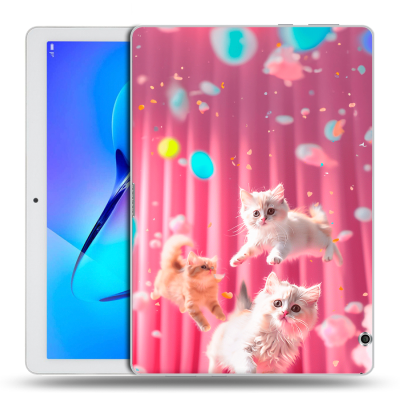 Силиконовый чехол на Huawei MediaPad T3 10 с принтом милые котики Силиконовый чехол на Huawei MediaPad T3 10 с принтом милые котики
