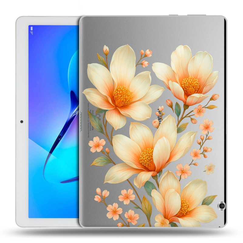 Силиконовый чехол на Huawei MediaPad T3 10 с принтом Цветы Силиконовый чехол на Huawei MediaPad T3 10 с принтом Цветы