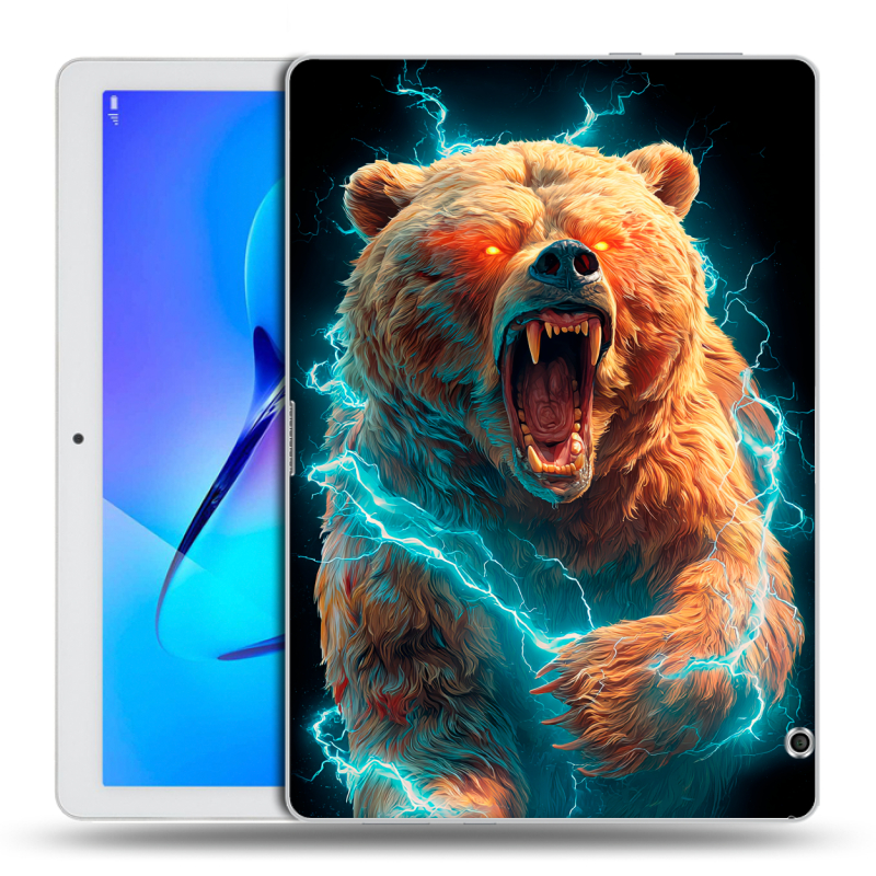 Силиконовый чехол на Huawei MediaPad T3 10 с принтом Медведь Силиконовый чехол на Huawei MediaPad T3 10 с принтом Медведь