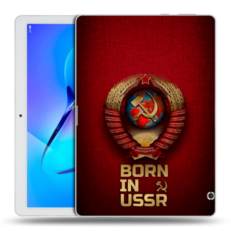 Силиконовый чехол на Huawei MediaPad T3 10 с принтом Флаг Герб СССР Силиконовый чехол на Huawei MediaPad T3 10 с принтом Флаг Герб СССР