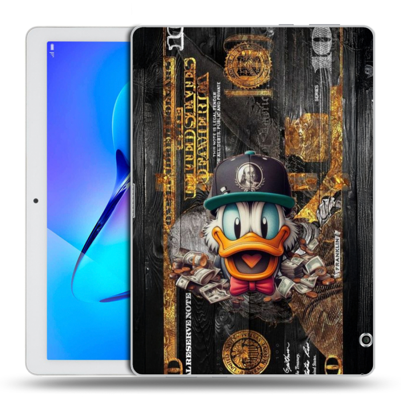 Силиконовый чехол на Huawei MediaPad T3 10 с принтом Дональд Дак Доллар Силиконовый чехол на Huawei MediaPad T3 10 с принтом Дональд Дак Доллар