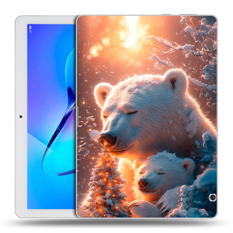 Силиконовый чехол на Huawei MediaPad T3 10 с принтом Новый год Силиконовый чехол на Huawei MediaPad T3 10 с принтом Новый год