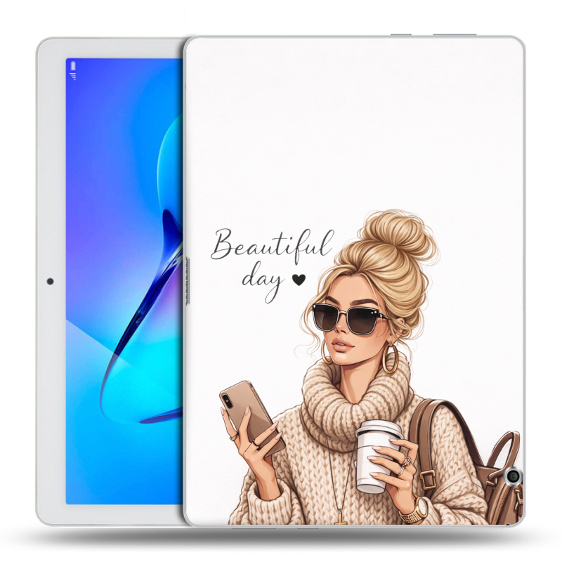 Силиконовый чехол на Huawei MediaPad T3 10 с принтом женский Силиконовый чехол на Huawei MediaPad T3 10 с принтом женский
