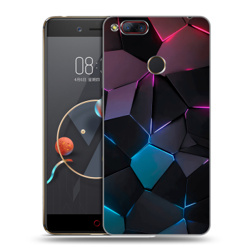 Пластиковый чехол на ZTE Nubia Z17 Mini с принтом Геометрия неона