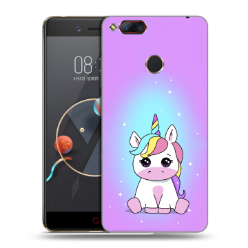 Пластиковый чехол на ZTE Nubia Z17 Mini с принтом Единорог
