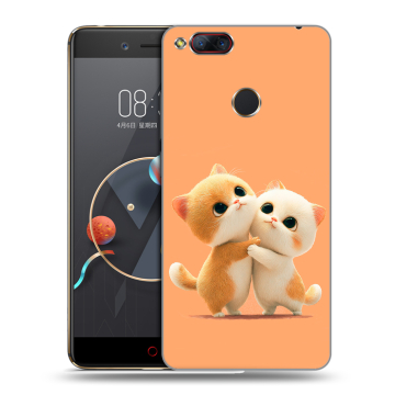 Пластиковый чехол на ZTE Nubia Z17 Mini с принтом Милые котики