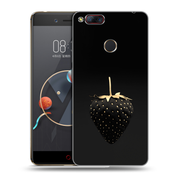 Пластиковый чехол на ZTE Nubia Z17 Mini с принтом Черная клубника