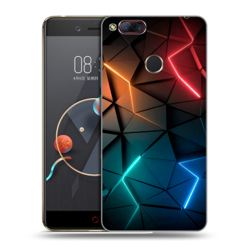 Пластиковый чехол на ZTE Nubia Z17 Mini с принтом Абстракция неон