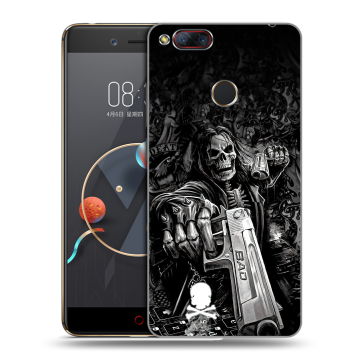 Пластиковый чехол на ZTE Nubia Z17 Mini с принтом Скелет