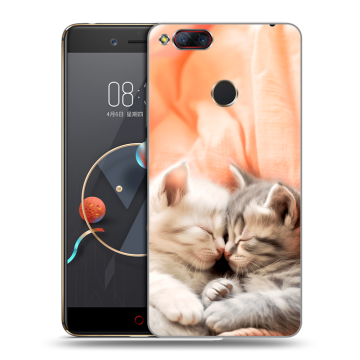 Пластиковый чехол на ZTE Nubia Z17 Mini с принтом Котята