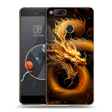 Пластиковый чехол на ZTE Nubia Z17 Mini с принтом Золотой дракон Пластиковый чехол на ZTE Nubia Z17 Mini с принтом Золотой дракон