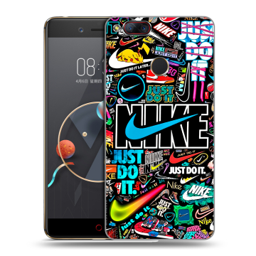 Пластиковый чехол на ZTE Nubia Z17 Mini с принтом найк nike черный Пластиковый чехол на ZTE Nubia Z17 Mini с принтом найк nike черный