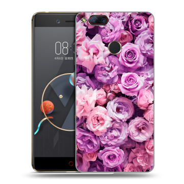 Пластиковый чехол на ZTE Nubia Z17 Mini с принтом лавандовые розы