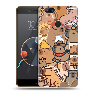 Пластиковый чехол на ZTE Nubia Z17 Mini с принтом капибара